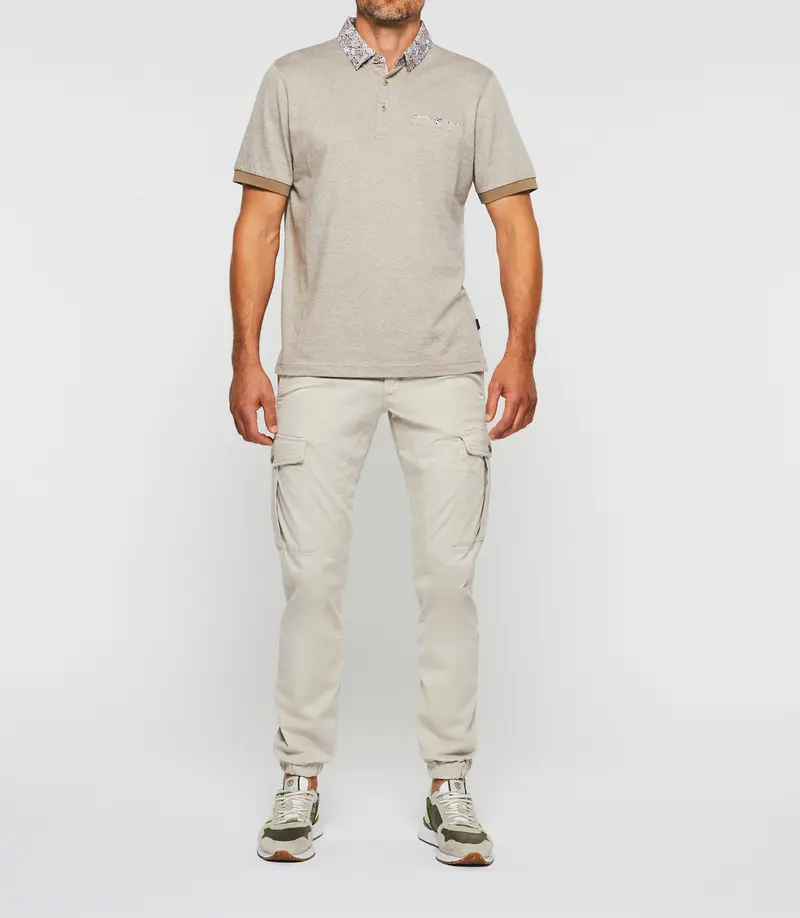 Polo manches courtes beige foncé "Guylaine"