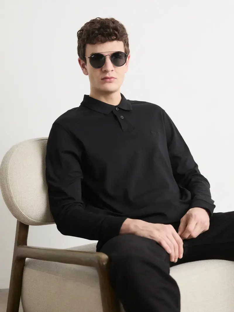 Polo manches longues BOSS noir