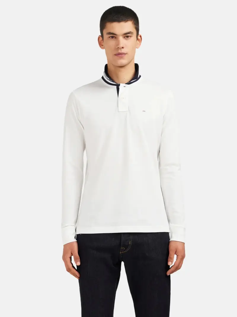 Polo manches longues Eden Park blanc
