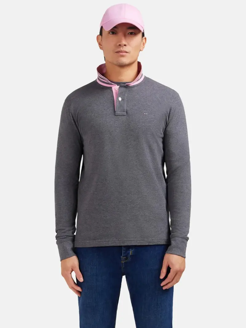Polo manches longues Eden Park gris