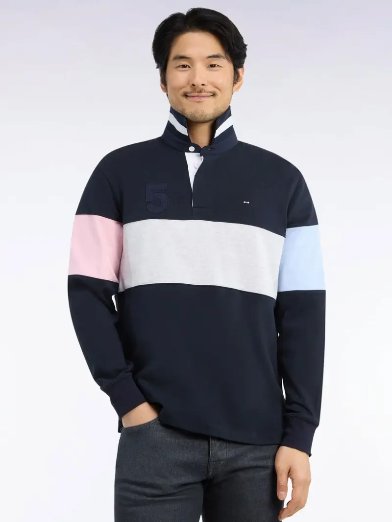 Polo manches longues Eden Park marine