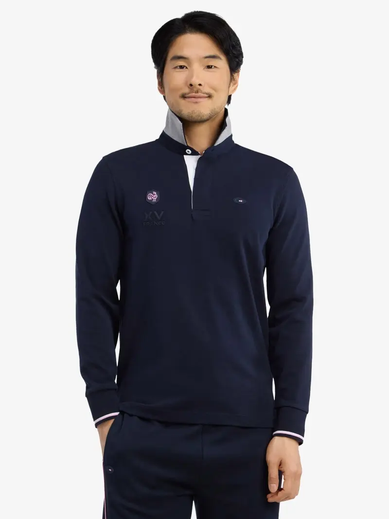 Polo manches longues Eden Park marine