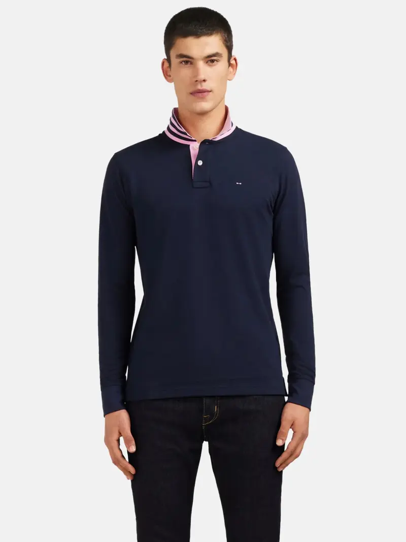 Polo manches longues Eden Park marine