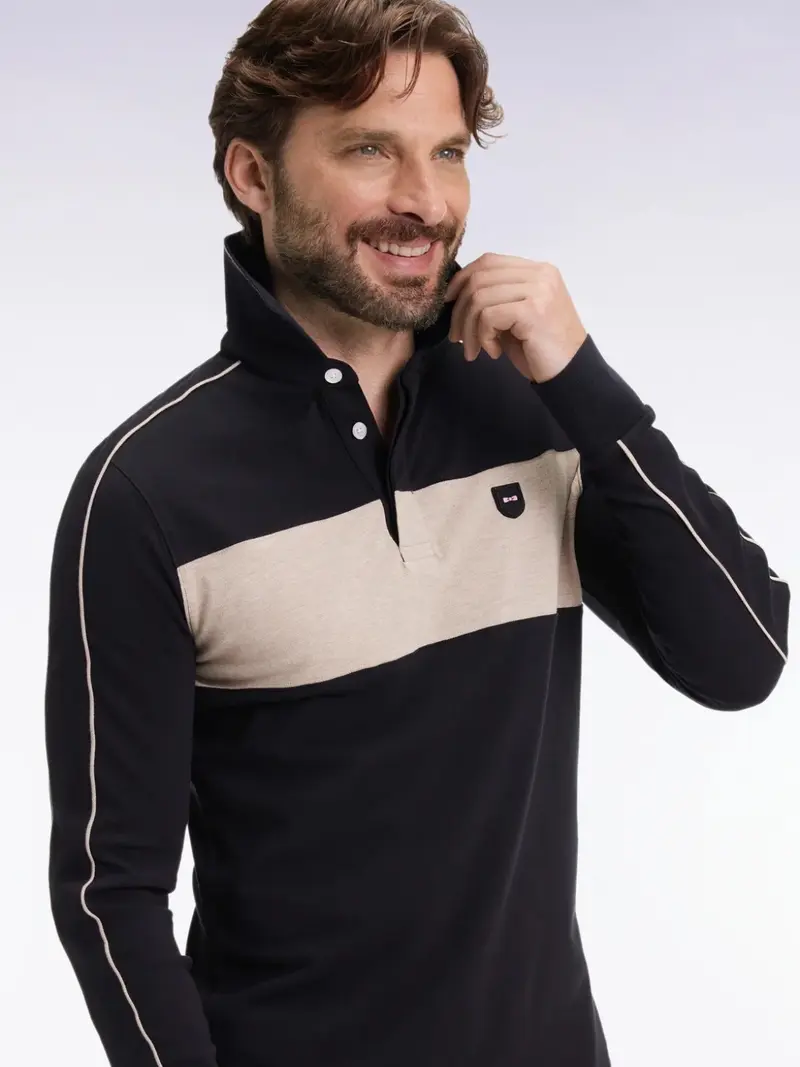 Polo manches longues Eden Park noir