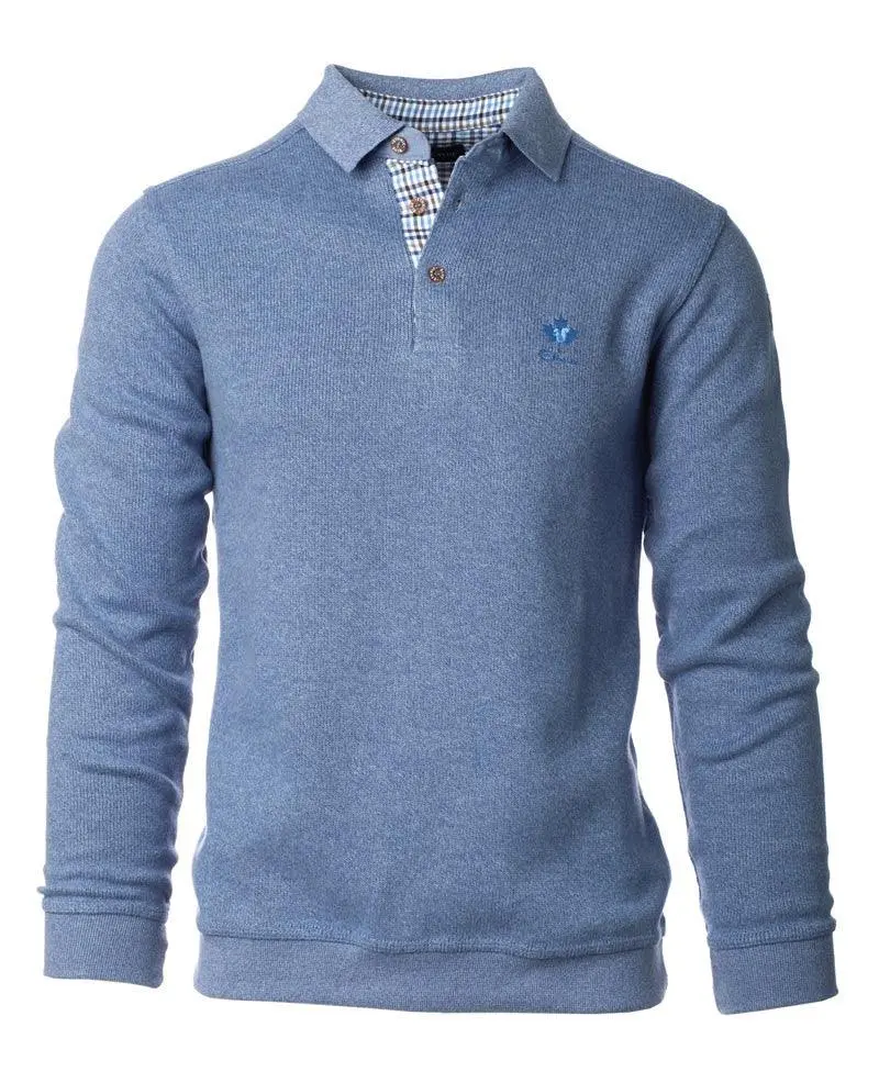 Polo manches longues Ethnic Blue bleu