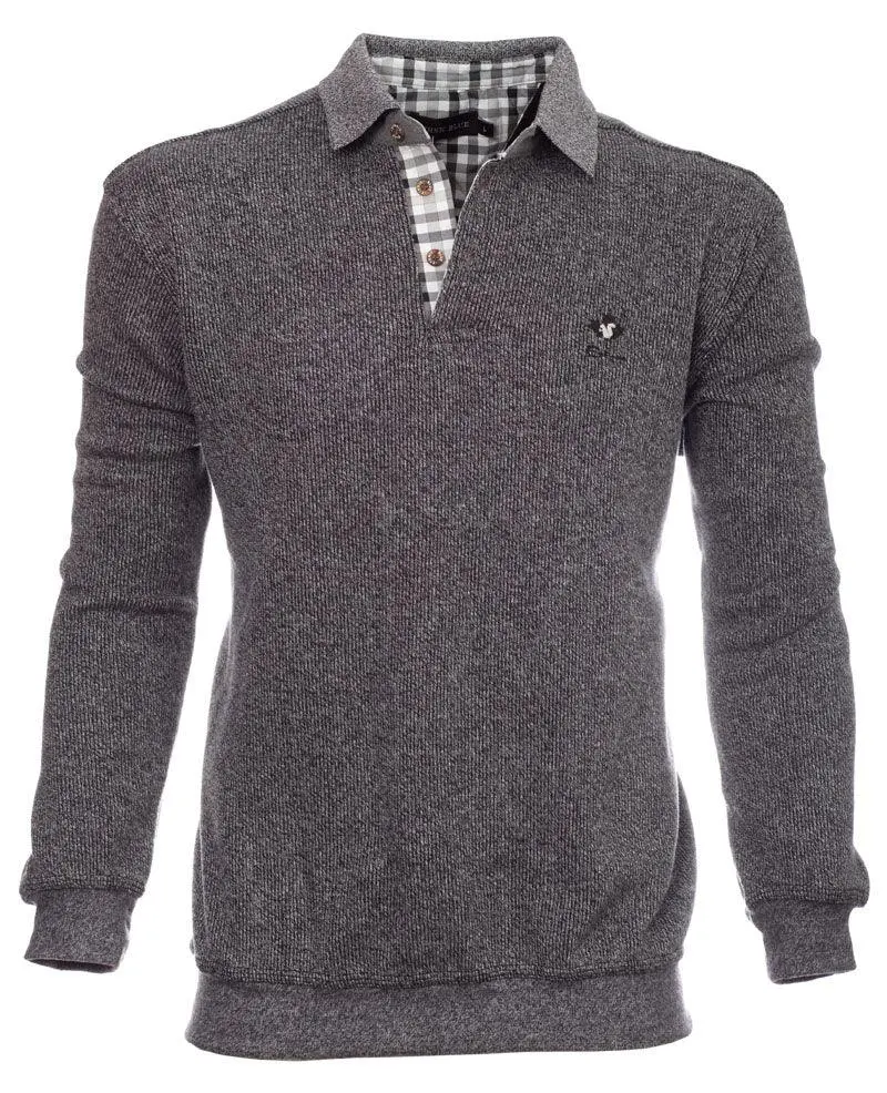 Polo manches longues Ethnic Blue gris