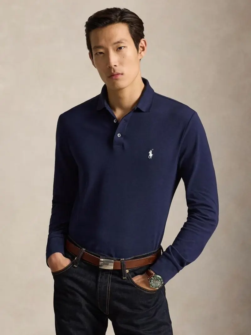 Polo manches longues Ralph Lauren marine