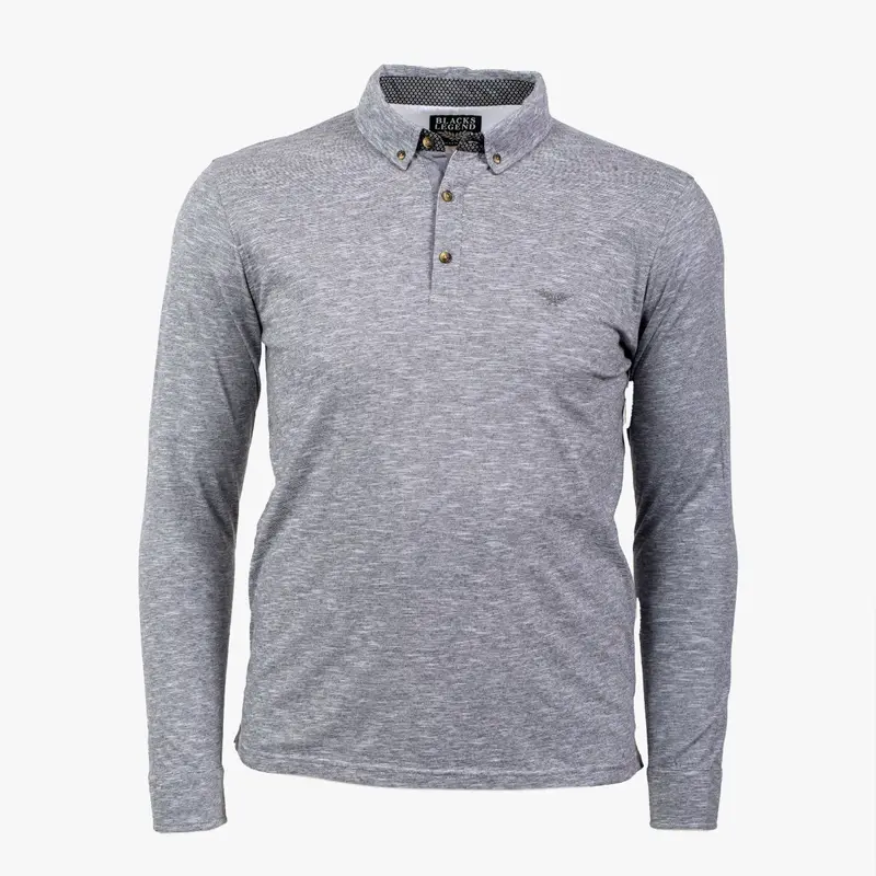 Polo ml gris chiné