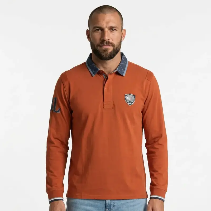 Polo ml orange toucher peau de pêche
