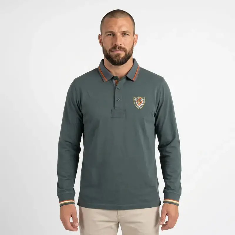 Polo ml vert sauge toucher peau de pêche