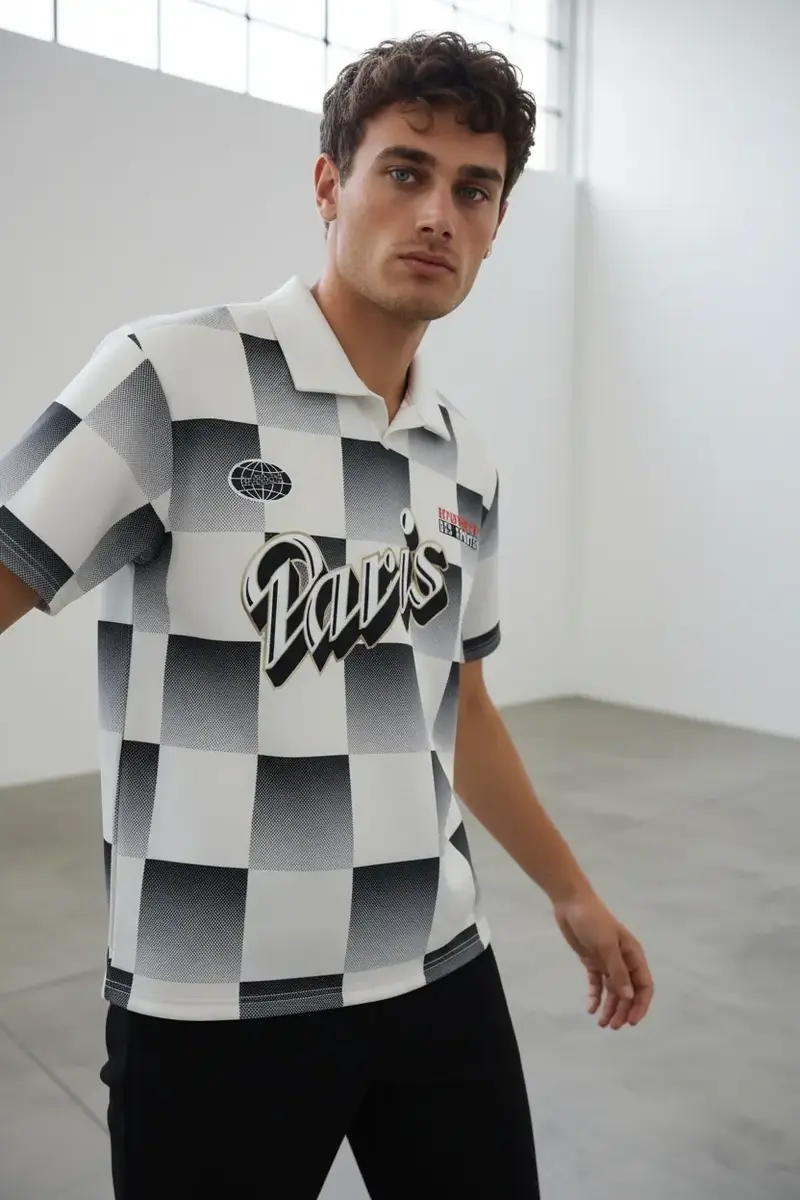 Polo Néoprene Paris homme imprimé – style streetwear