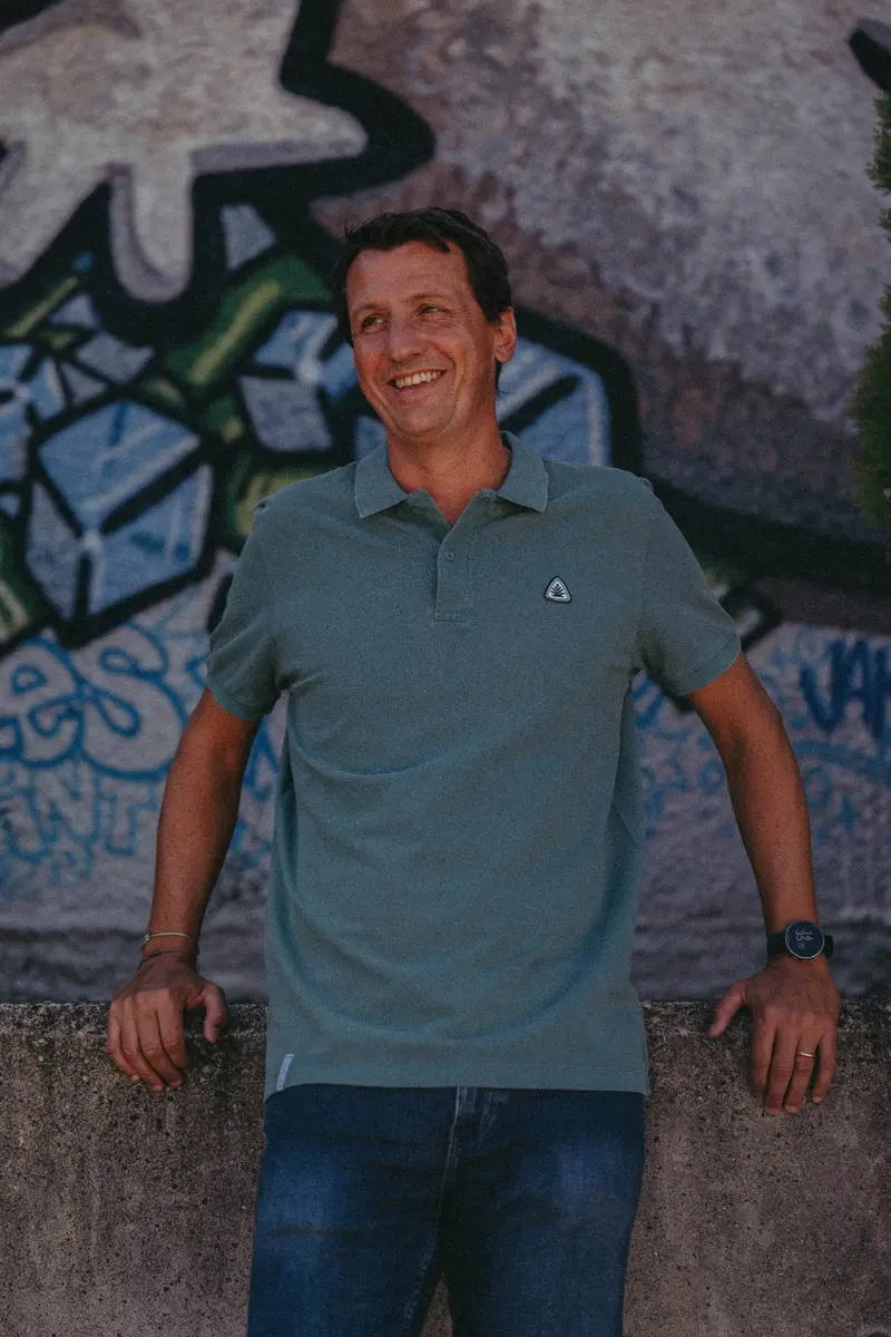 Polo pampille homme vert délavé
