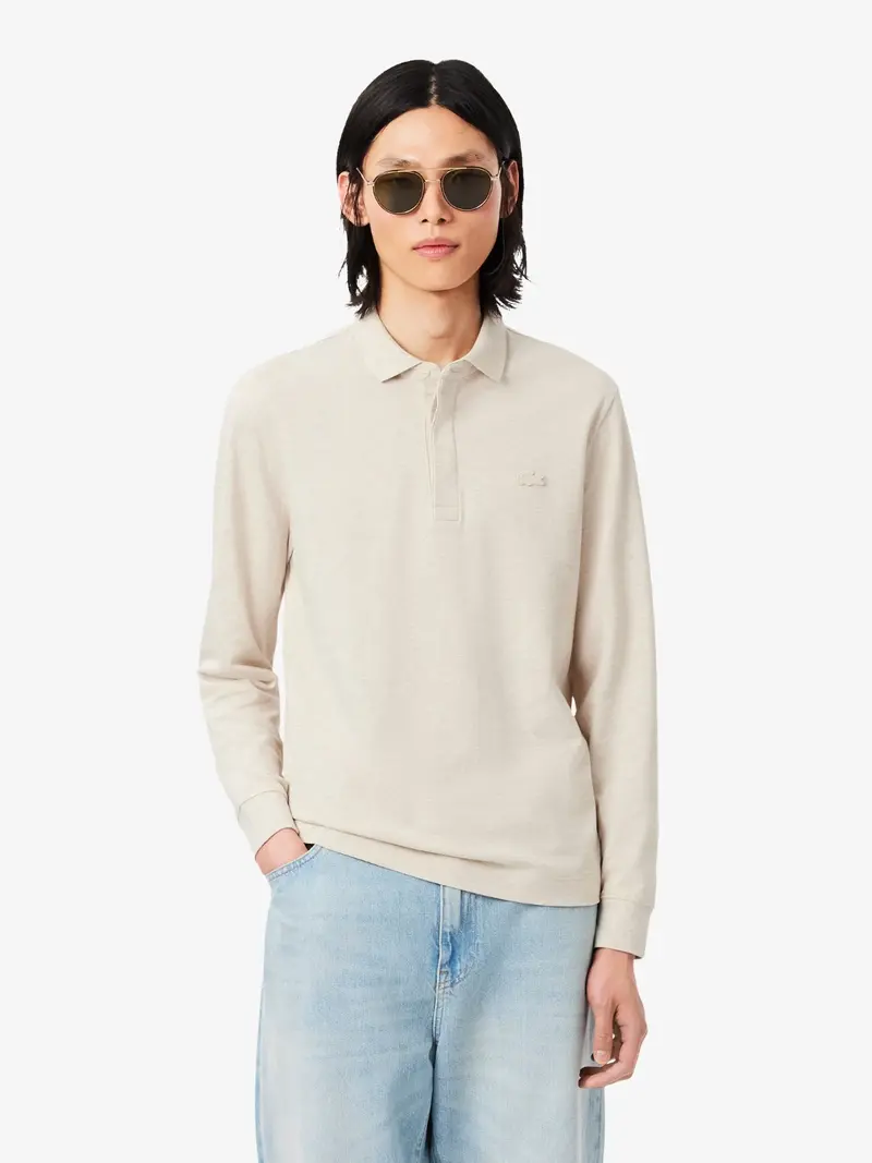 Polo Paris manches longues Lacoste beige