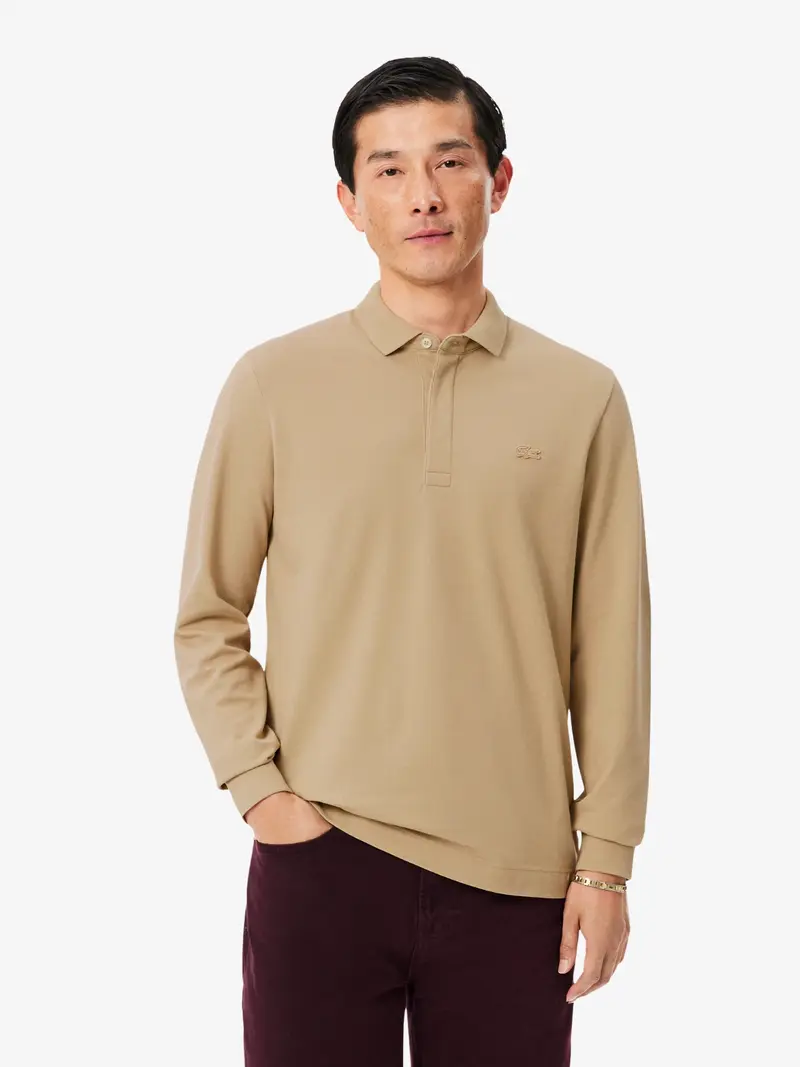 Polo Paris manches longues Lacoste beige