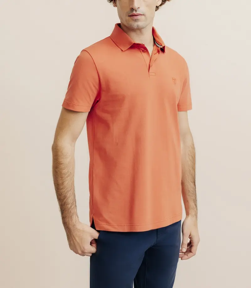 Polo piqué orange foncé
