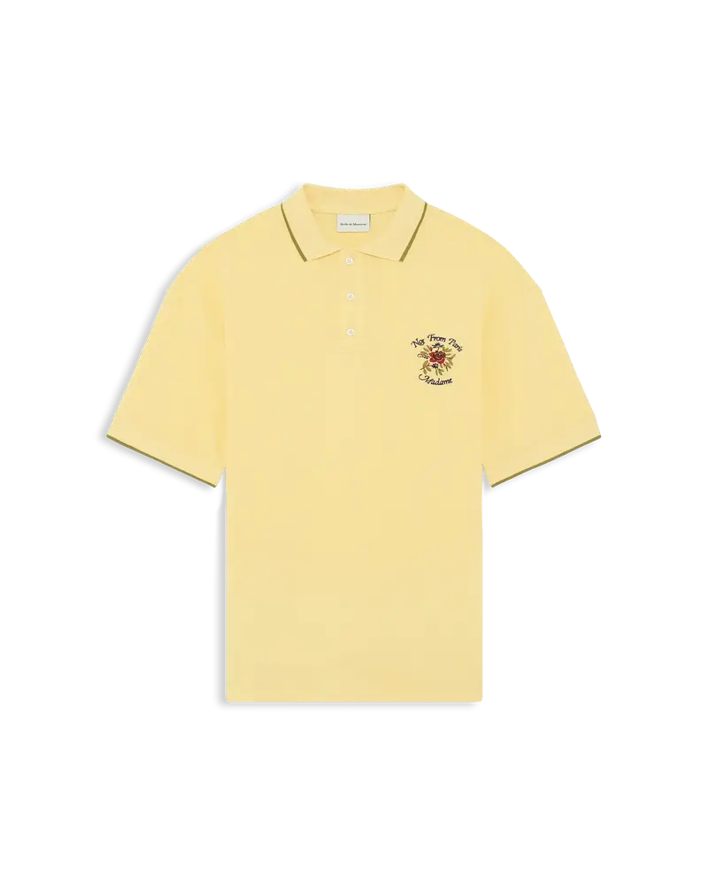 Polo Piqué Slogan Rose