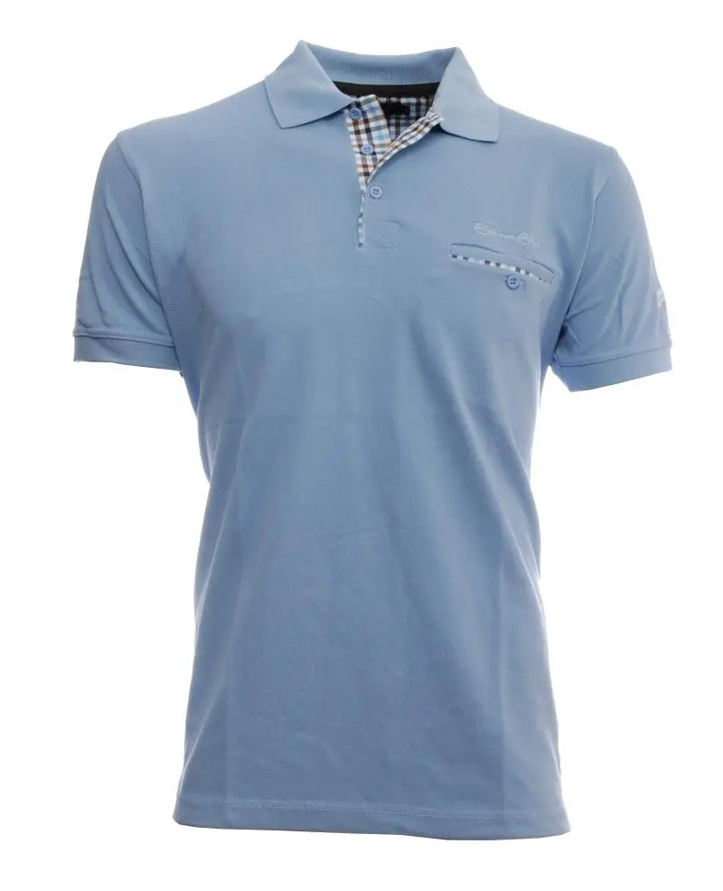 Polo poche poitrine Ethnic Blue bleu clair