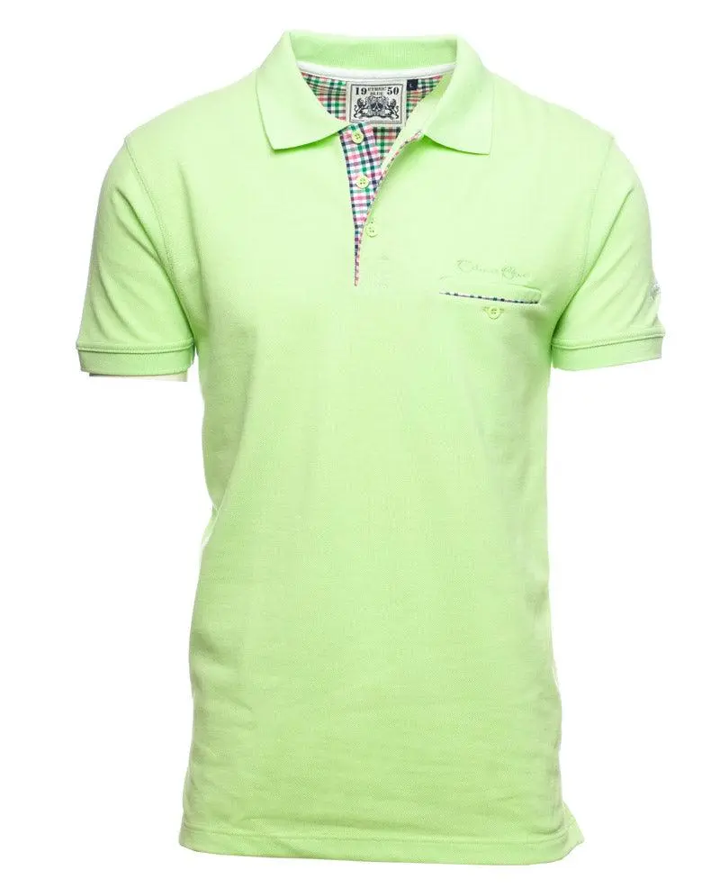 Polo poche poitrine Ethnic Blue vert