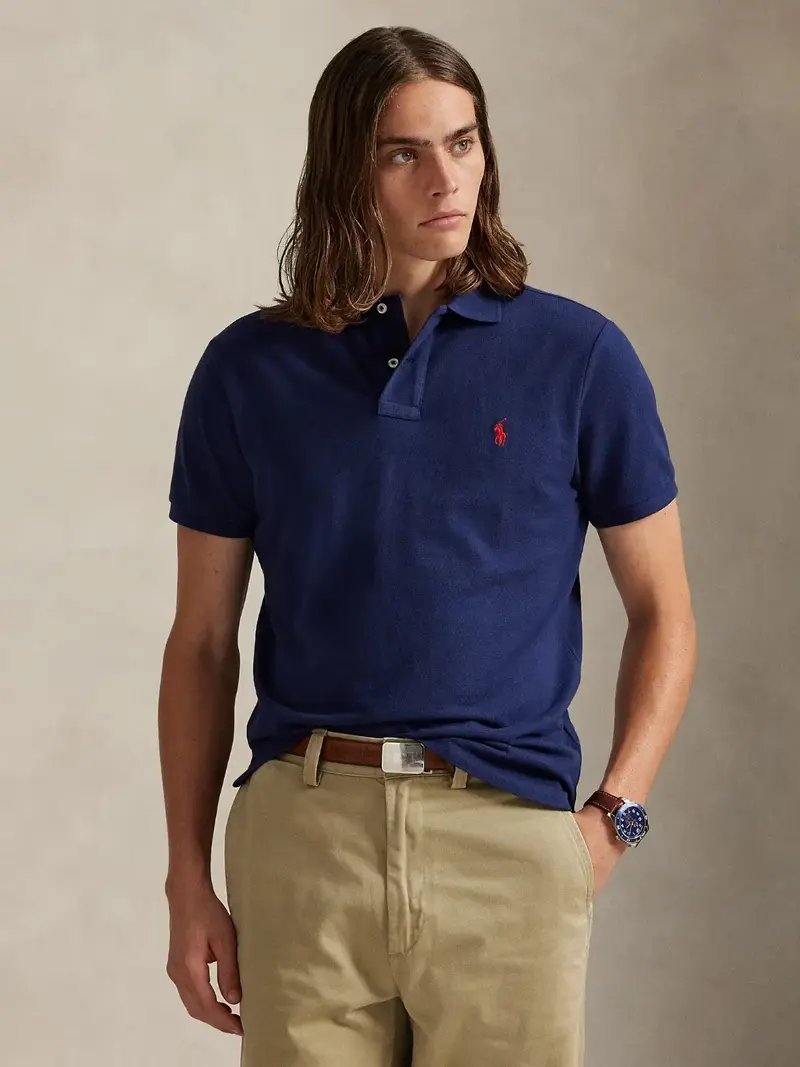 Polo Ralph Lauren ajusté marine en coton