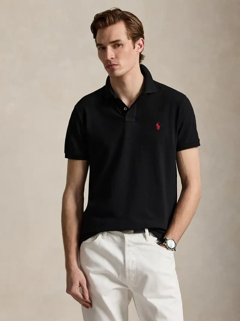 Polo Ralph Lauren ajusté noir en coton