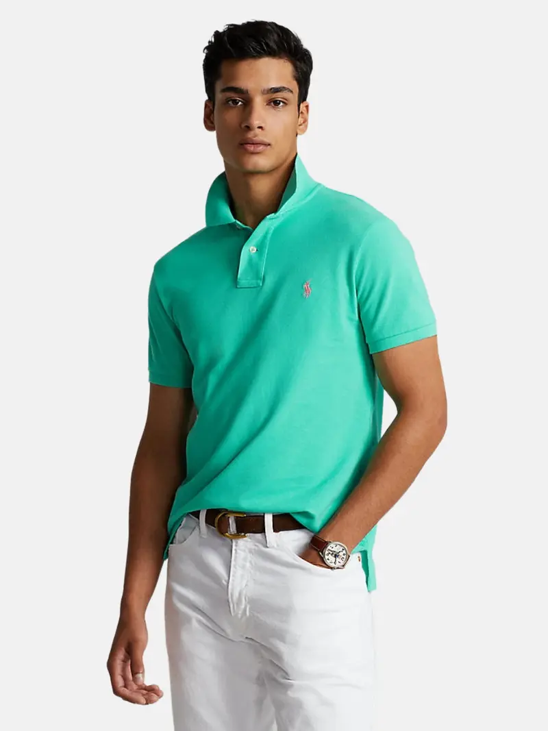 Polo Ralph Lauren ajusté vert en coton