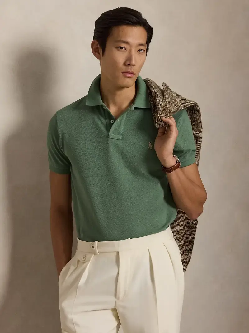 Polo Ralph Lauren vert en coton
