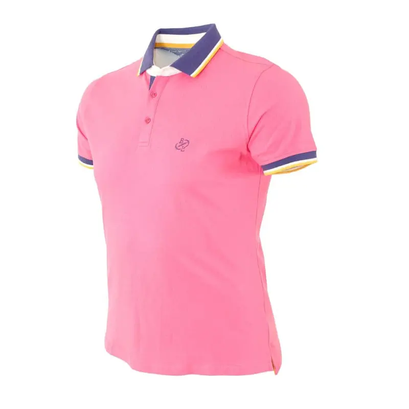 Polo rose finitions contrastées