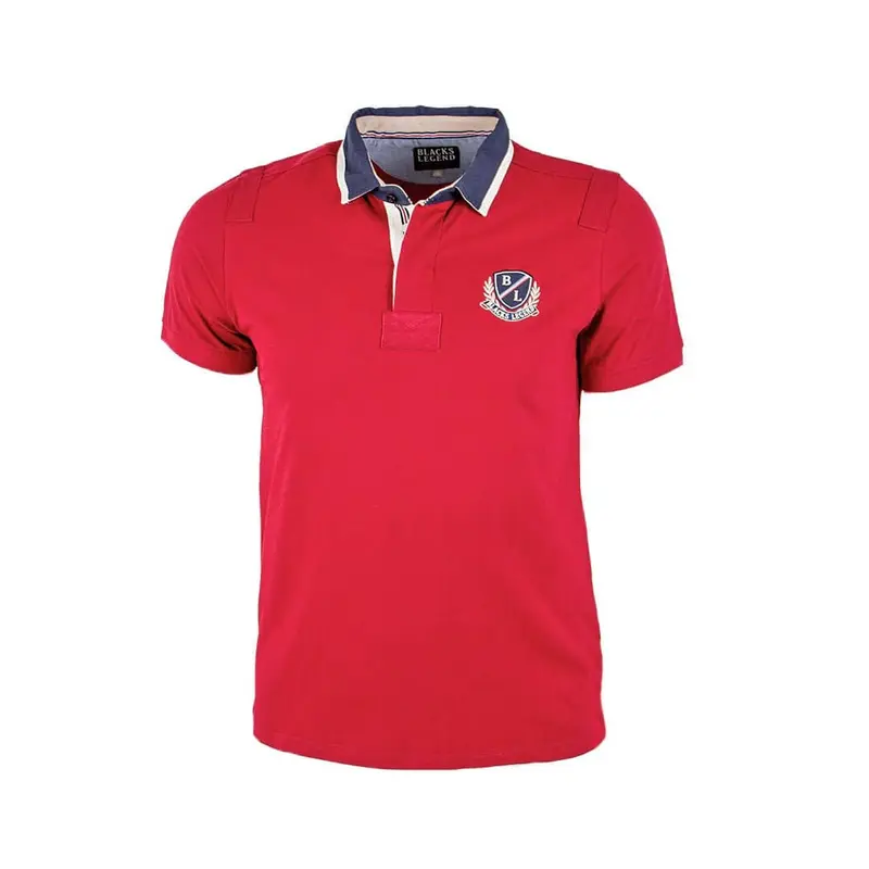 Polo rouge col contrastré
