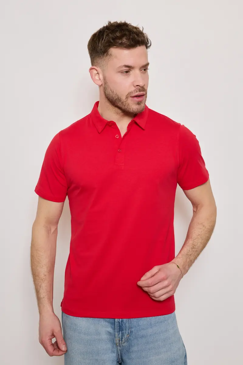 Polo ROUGE Homme Basique Chic