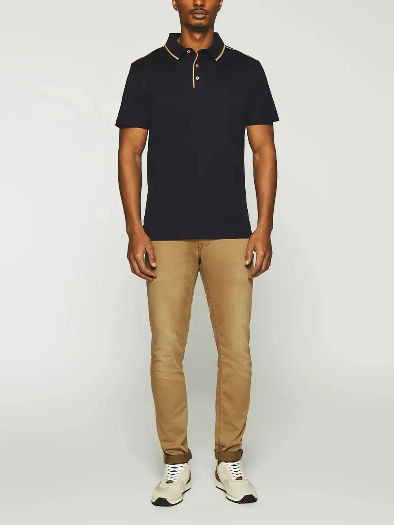 Polo uni manches courtes marine GUILLAUME