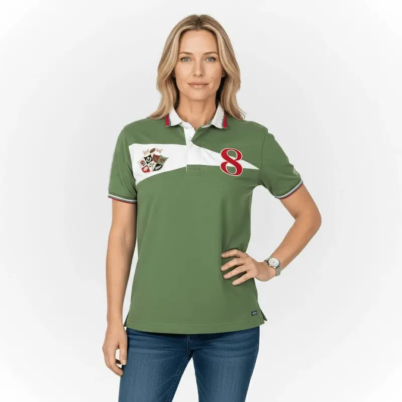 Polo vert Barbarians n°8 (femme)