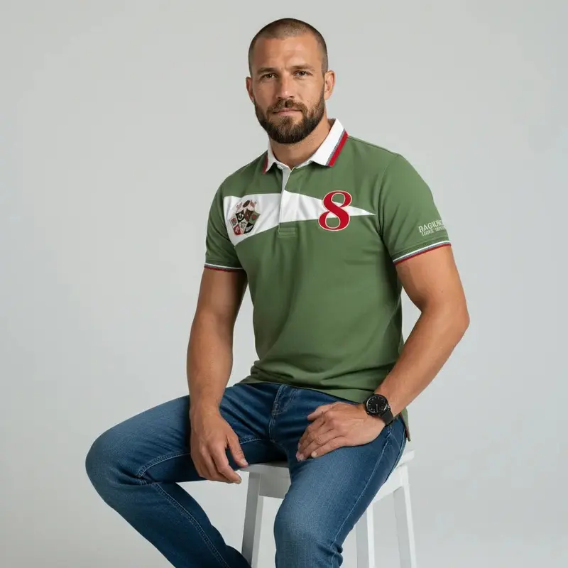 Polo vert Barbarians n°8