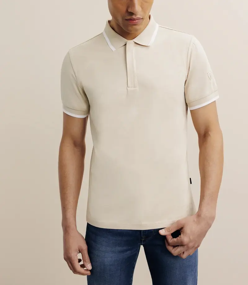 Polo zip beige