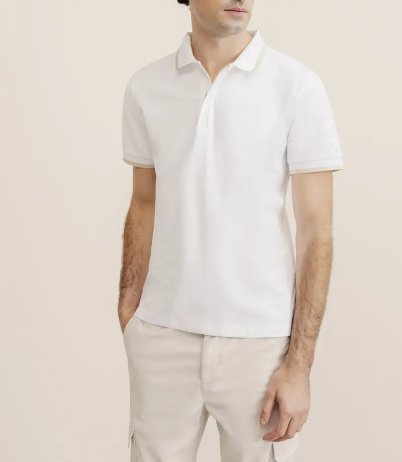 Polo zip blanc