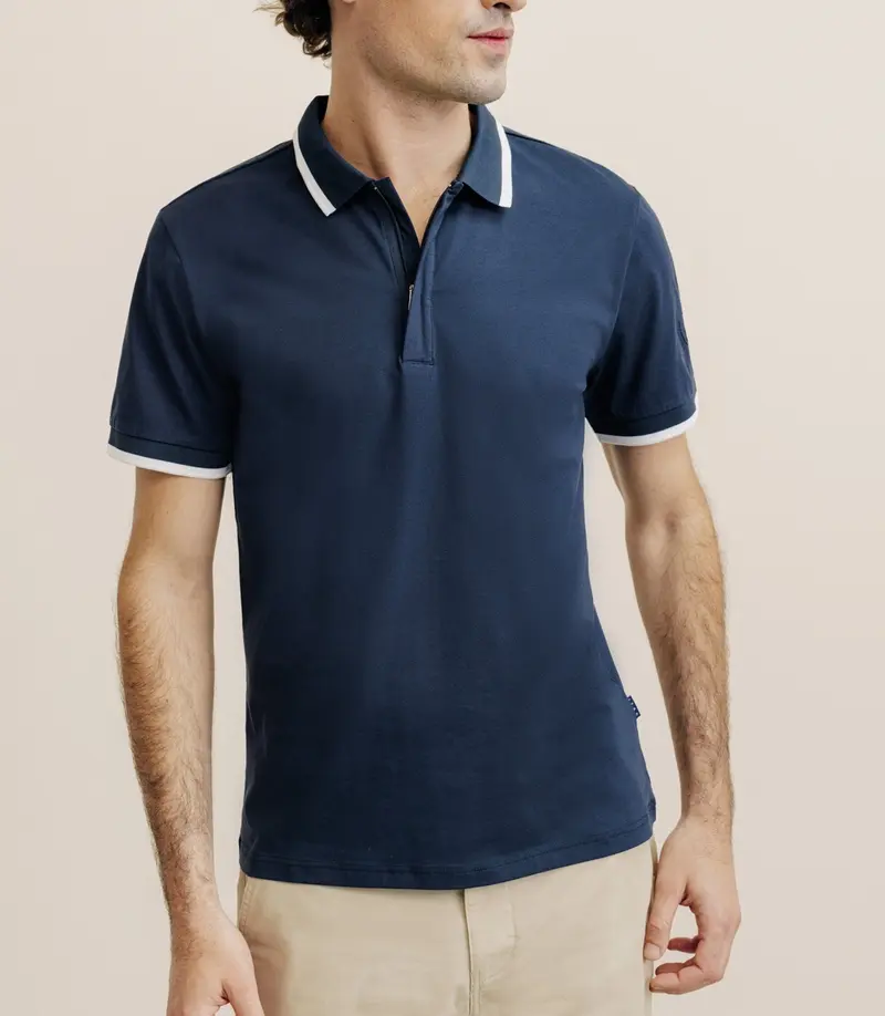 Polo zip marine