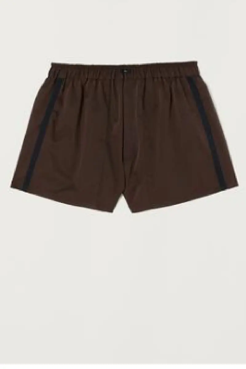 Pool Footy Swim Short Brown Stripe Black