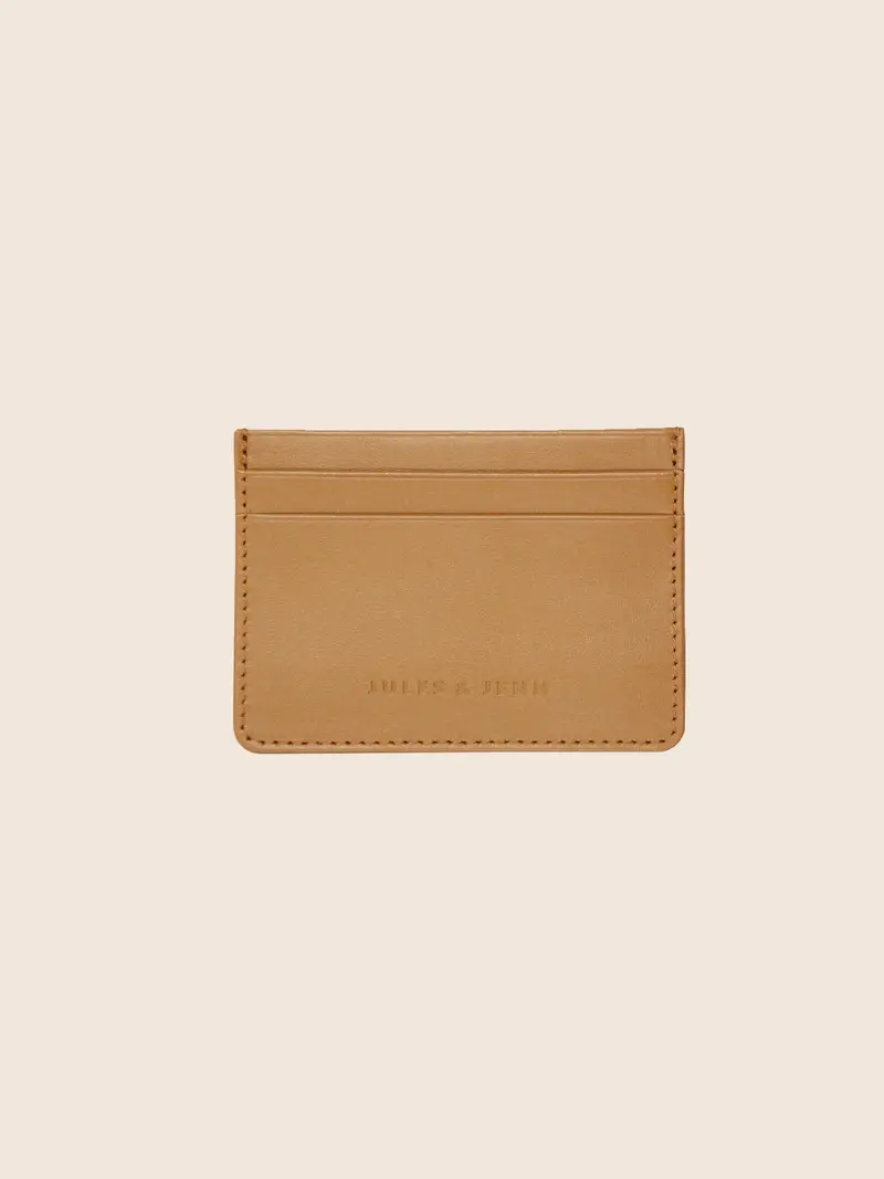 Porte-cartes cuir upcyclé camel