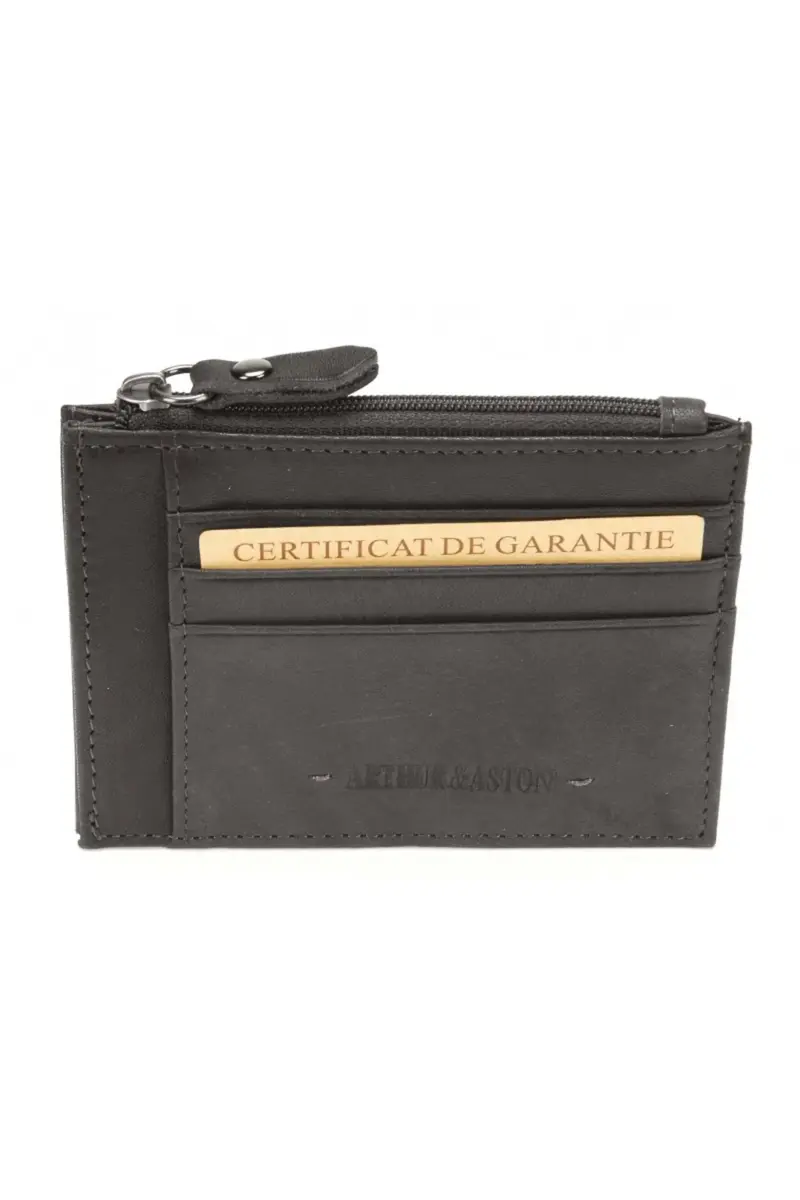 Porte-cartes & porte-monnaie homme zippé en cuir – Arthur & Aston