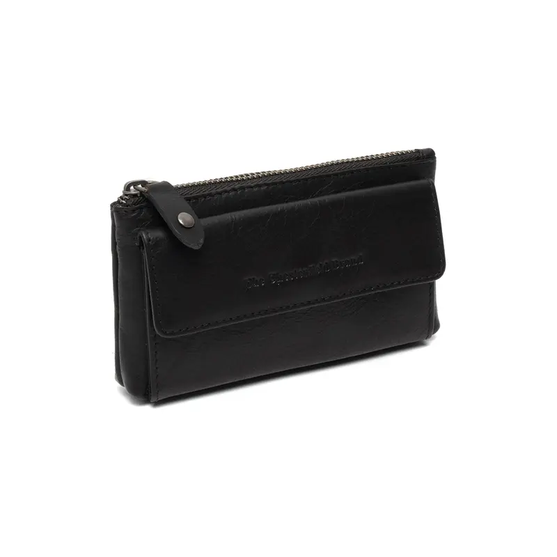 Porte-monnaie en cuir Chesterfield-Violette Noir