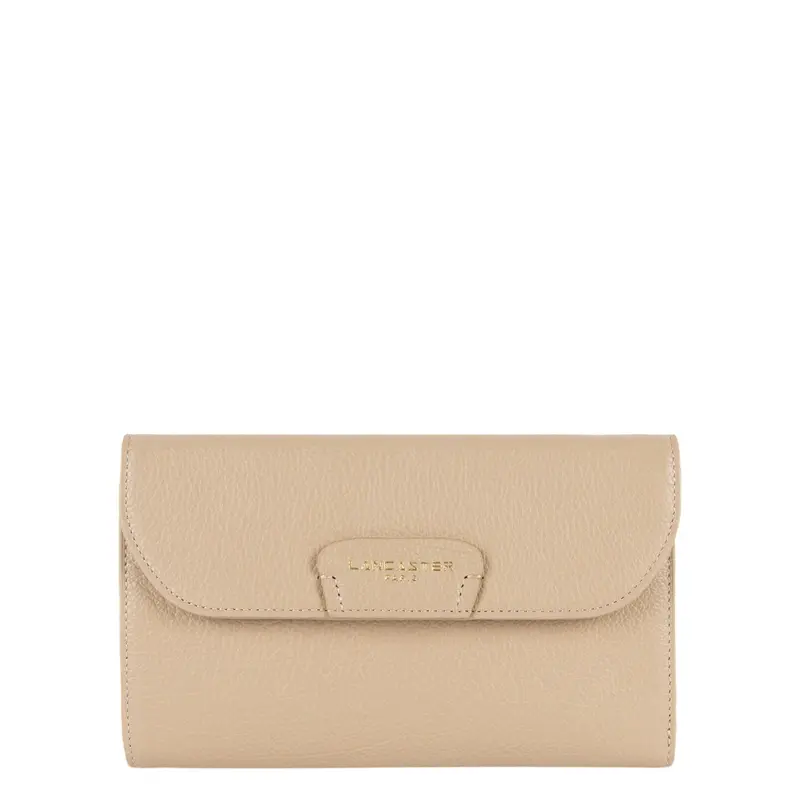 Portefeuille compagnon en cuir Dune Lancaster Beige Foncé