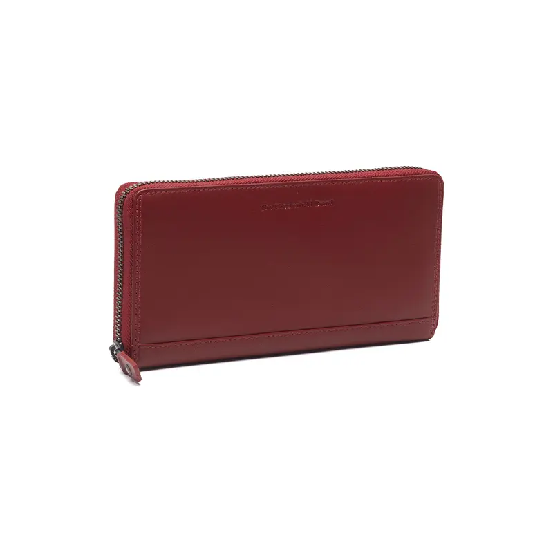 Portefeuille zippé en cuir Chesterfield-Cantara Rouge