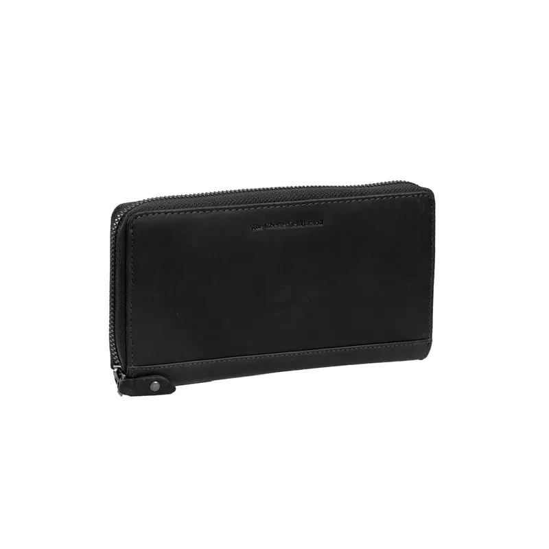 Portefeuille zippé en cuir Chesterfield-Nova Noir