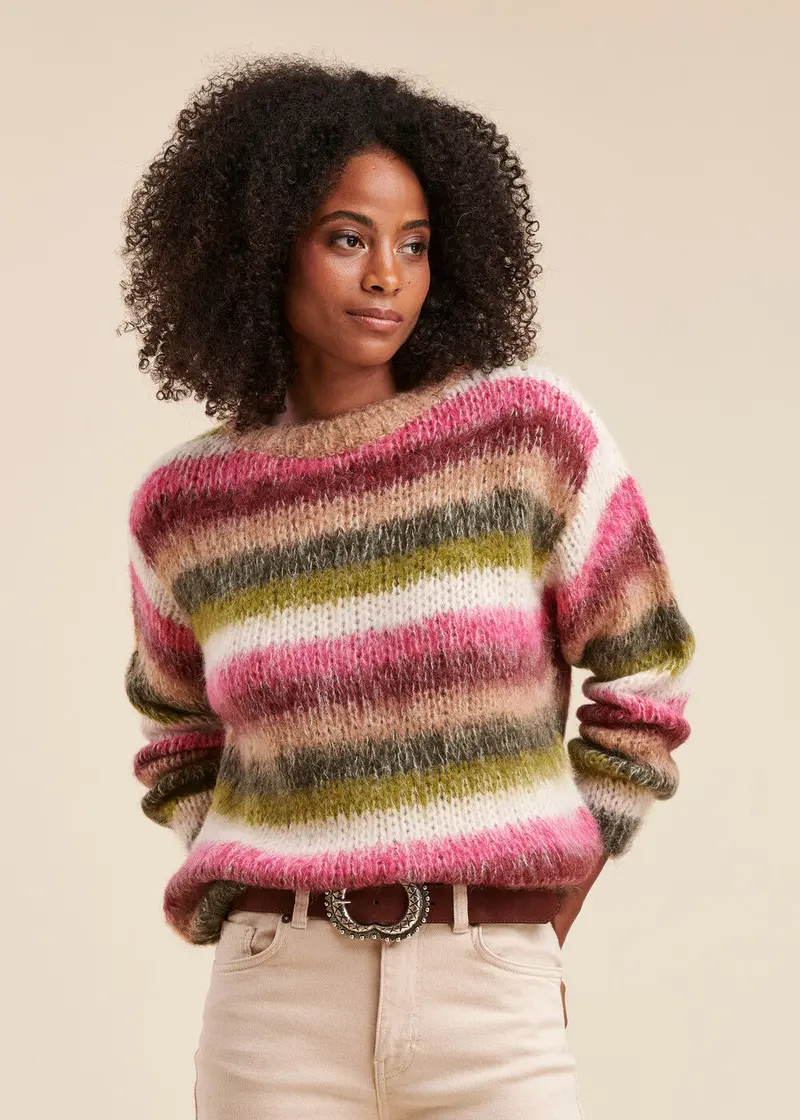 Pull à rayures colorées