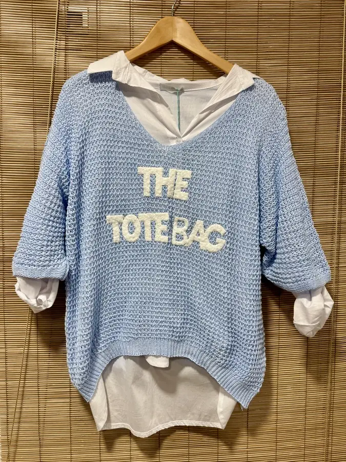 Pull ajouré The Tote Bag bleu ciel