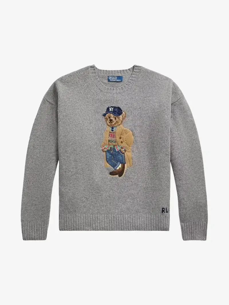 Pull Bear Ralph Lauren gris en laine et cachemire
