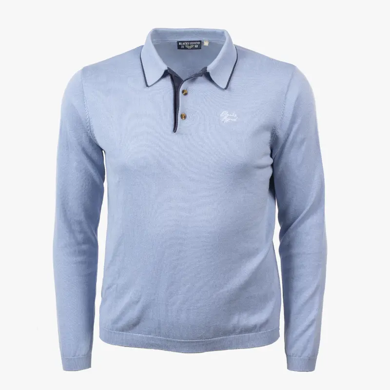 Pull bleu col polo