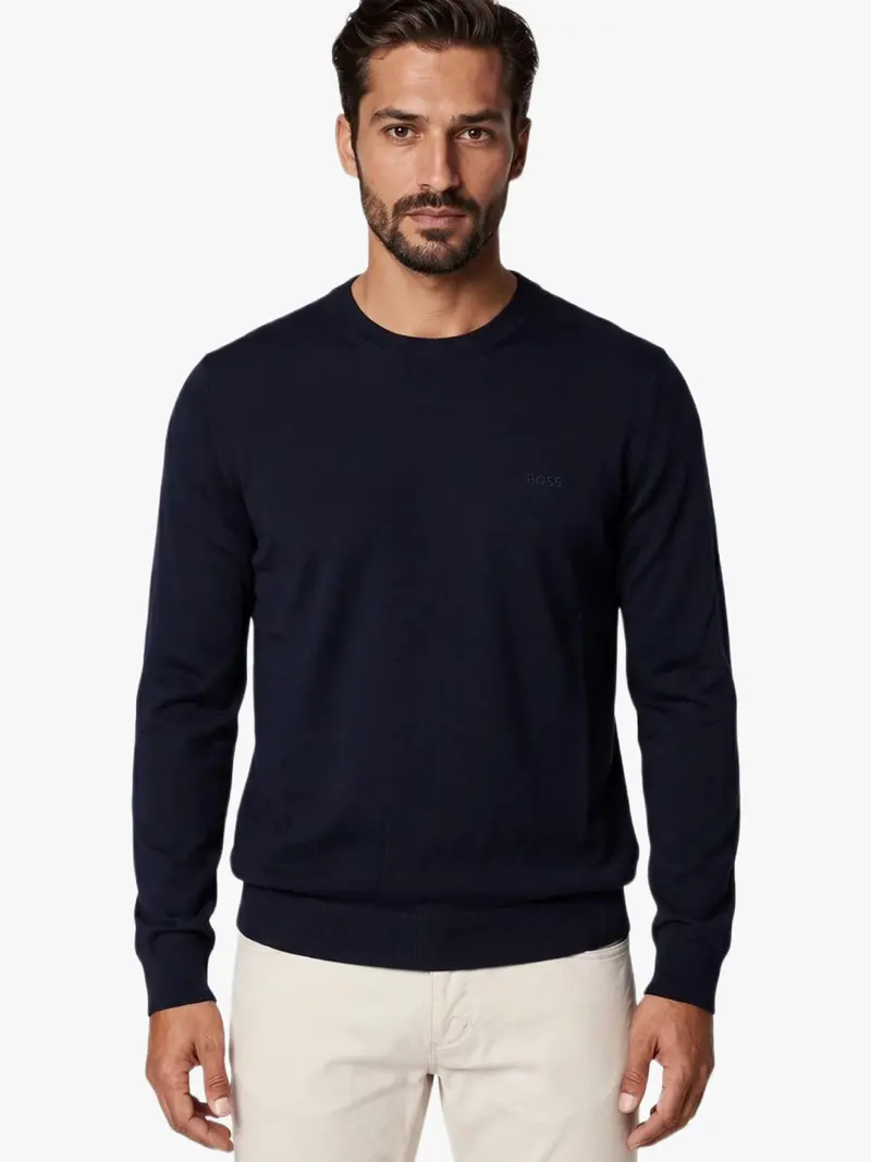 Pull BOSS marine en laine