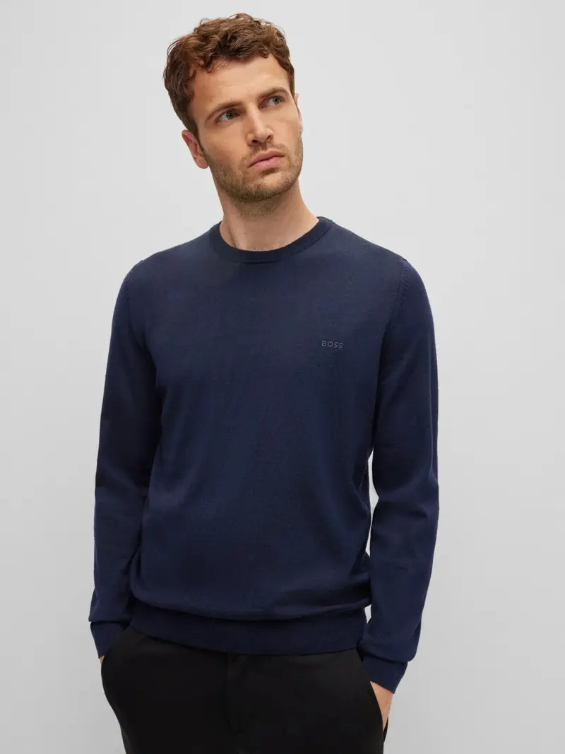 Pull BOSS marine en laine