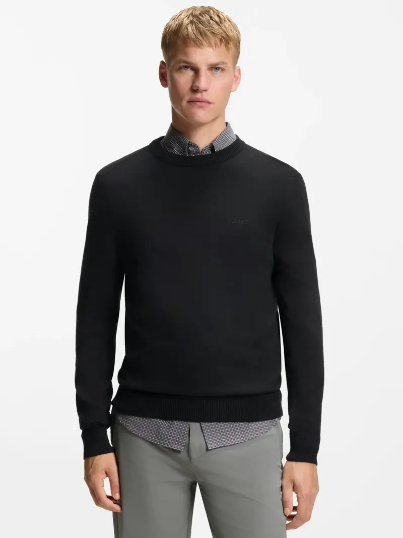 Pull BOSS noir en coton