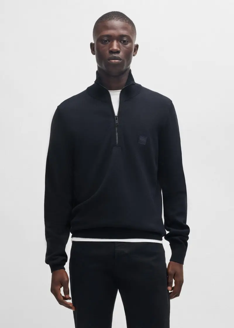 Pull camionneur BOSS marine en cachemire